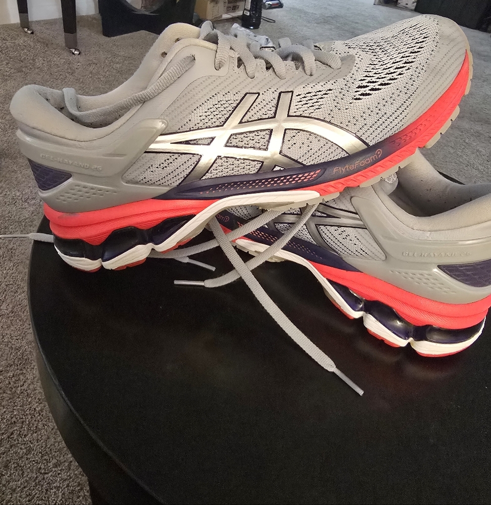 ASICS Women's Running Shoes - Gray and Red